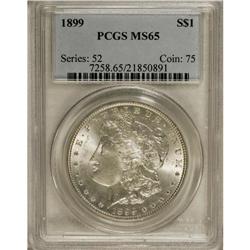 1899 S$1 MS65 PCGS. Sharply struck motifs stand out on 