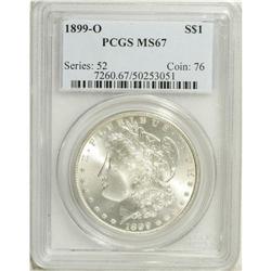 1899-O S$1 MS67 PCGS. Flashy luster is complemented by 