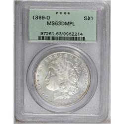 1899-O S$1 MS63 Deep Mirror Prooflike PCGS. Light haze 