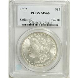 1902 S$1 MS66 PCGS. Highly lustrous and largely untone 