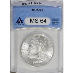 1902-S S$1 MS64 ANACS. Highly lustrous and appealing d 