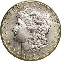 1904-S S$1 MS63 PCGS. This 1904-S Morgan dollar is ess 