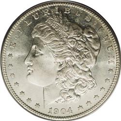 1904-S S$1 MS65 PCGS. Ex: NFL Set. Delicate tan and gr 