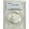 Image 1 : 1921-D S$1 MS66 PCGS. Crisply struck with vibrant, fro 