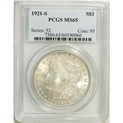 1921-S S$1 MS65 PCGS. Nicely struck, with hints of gol 