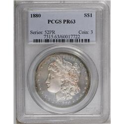 1880 S$1 PR63 PCGS. A razor-sharp proof Morgan dollar 
