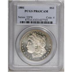 1881 S$1 PR63 Cameo PCGS. One of just 984 specimens co 