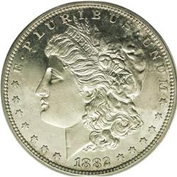 1882 S$1 PR64 Cameo PCGS. Only 1,100 proof Morgans wer 