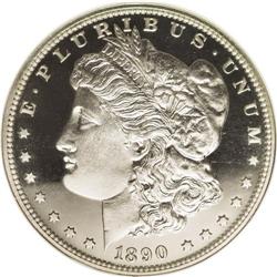 1890 S$1 PR66 Cameo NGC. Radiant white devices rise ab 