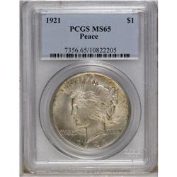 1921 S$1 MS65 PCGS. Originally toned in scattered shad 