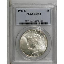 1923-S S$1 MS64 PCGS. Highly lustrous with light frost 