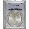 Image 1 : 1924 S$1 MS66 PCGS. The beautifully matte-like surface 