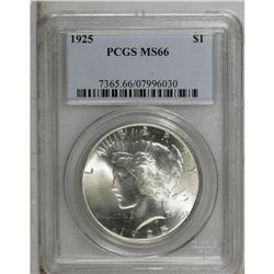 1925 S$1 MS66 PCGS. Essentially untoned with frosty lu 