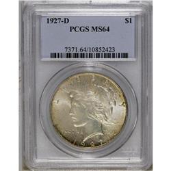 1927-D S$1 MS64 PCGS. Liberty is more boldly defined t 