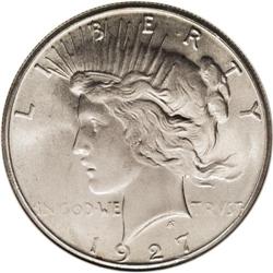 1927-S S$1 MS65 NGC. The 1927-S is a scarce issue that 