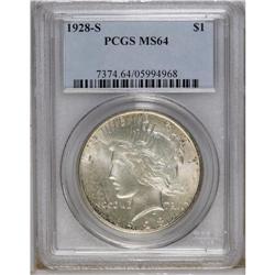 1928-S S$1 MS64 PCGS. VAM-4. Pearl-gray and honey pati 