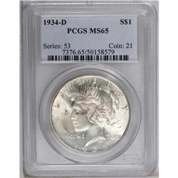1934-D S$1 MS65 PCGS. A nicely struck Gem with attract 
