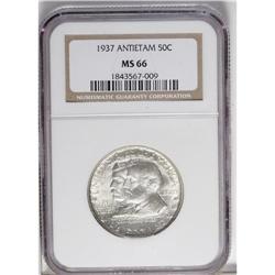 1937 50C Antietam MS66 NGC. A hint of golden toning is 