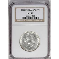 1935-D 50C Arkansas MS65 NGC. A typically struck and f 