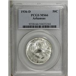 1936-D 50C Arkansas MS66 PCGS. Well struck and largely 