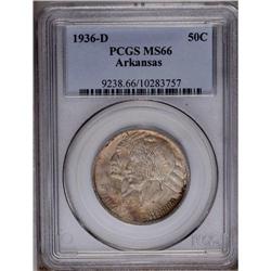 1936-D 50C Arkansas MS66 PCGS. Attractive pastel, mult 