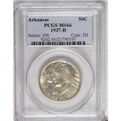 1937-D 50C Arkansas MS66 PCGS. A highly lustrous Premi 