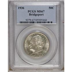 1936 50C Bridgeport MS67 PCGS. Lightly frosted surface 