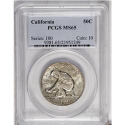 1925-S 50C California MS65 PCGS. Muted gold and russet 