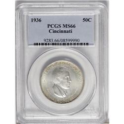 1936 50C Cincinnati MS66 PCGS. Hazy lavender-gray and 