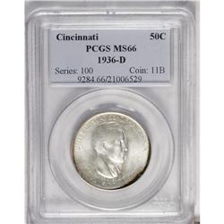 1936-D 50C Cincinnati MS66 PCGS. Typically struck with 