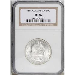 1892 50C Columbian MS66 NGC. The well-defined devices 
