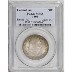 1893 50C Columbian MS65 PCGS. Green-tinged silver-gray 