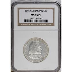 1893 50C Columbian MS65 Prooflike NGC. Moderately mirr 