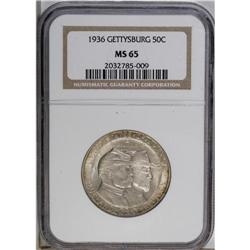 1936 50C Gettysburg MS65 NGC. Lightly toned overall wi 