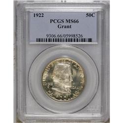 1922 50C Grant no Star MS66 PCGS. Delicate champagne p 
