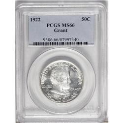 1922 50C Grant no Star MS66 PCGS. A highly lustrous pi 