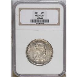1921 50C Missouri MS64 NGC. A well struck near-Gem, lu 