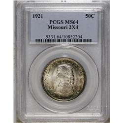 1921 50C Missouri 2x4 MS64 PCGS. A near-Gem example of 