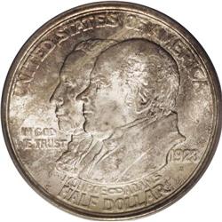 1923-S 50C Monroe MS65 PCGS. Dappled olive-brown and s 