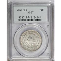 1936 50C Norfolk MS67 PCGS. The surfaces are silver-gr 