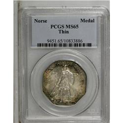1925 Medal Norse Thin Planchet MS65 PCGS. Magenta, oli 