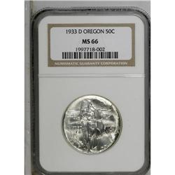 1933-D 50C Oregon MS66 NGC. The commemorative drought 