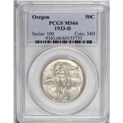 1933-D 50C Oregon MS66 PCGS. Denver''s first commemora 