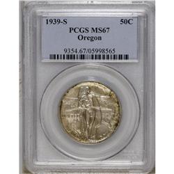 1939-S 50C Oregon MS67 PCGS. The pale violet surfaces 