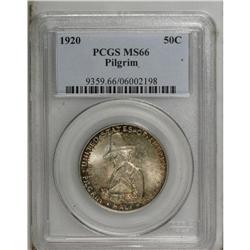 1920 50C Pilgrim MS66 PCGS. Russet and reddish-gold to 