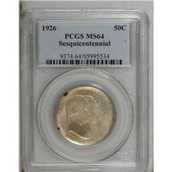 1926 50C Sesquicentennial MS64 PCGS. A thin veneer of 