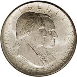 1926 50C Sesquicentennial MS65 NGC. Lustrous for the i 