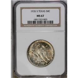 1935-S 50C Texas MS67 NGC. Boldly struck with great lu 