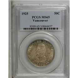 1925 50C Vancouver MS65 PCGS. Rich blue-gray and olive 