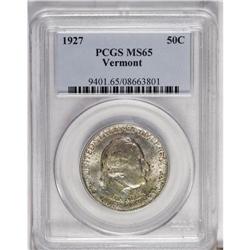 1927 50C Vermont MS65 PCGS. Speckled russet and dark v 